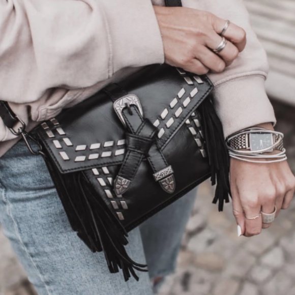 Zara Crossbody Bag with Suede Fringe - Picture 3 of 9